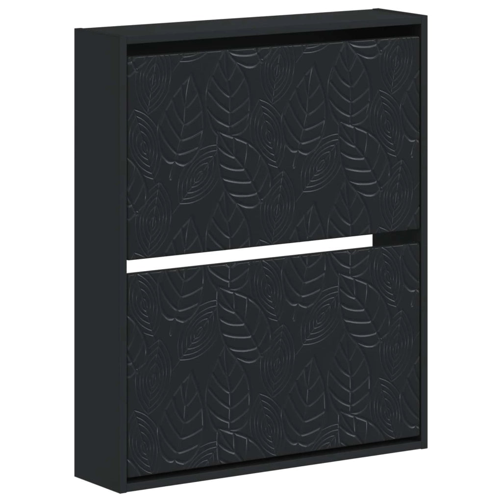 Mobiletto per Scarpe da Muro DELFT 71 x 17 x 86 cm Nero 897076