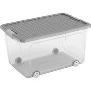 Contenitore Kis W Box alto con ruote grigio cm 31,5x39x56,5 h