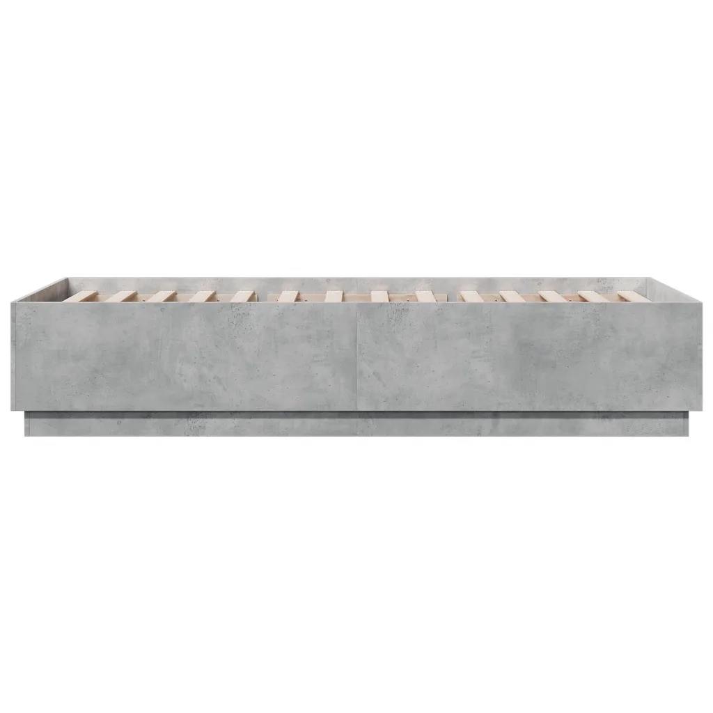 Giroletto Luci LED-Struttura Letto con LED Grigio Cemento 90x200cm in Legno Multistrato 970533