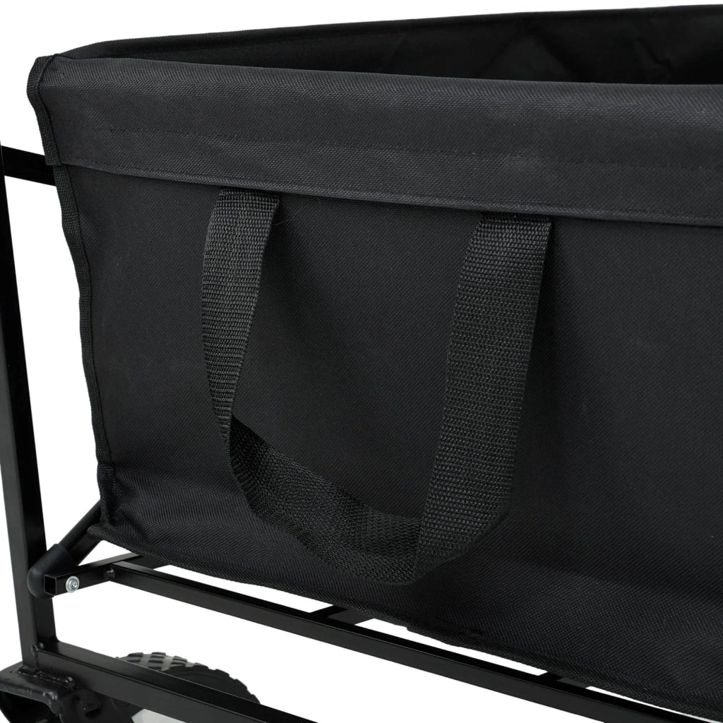Carrello da Spiaggia Pieghevole TYRS con Ruote in Plastica, Portata Massima 120 kg, Colore Nero