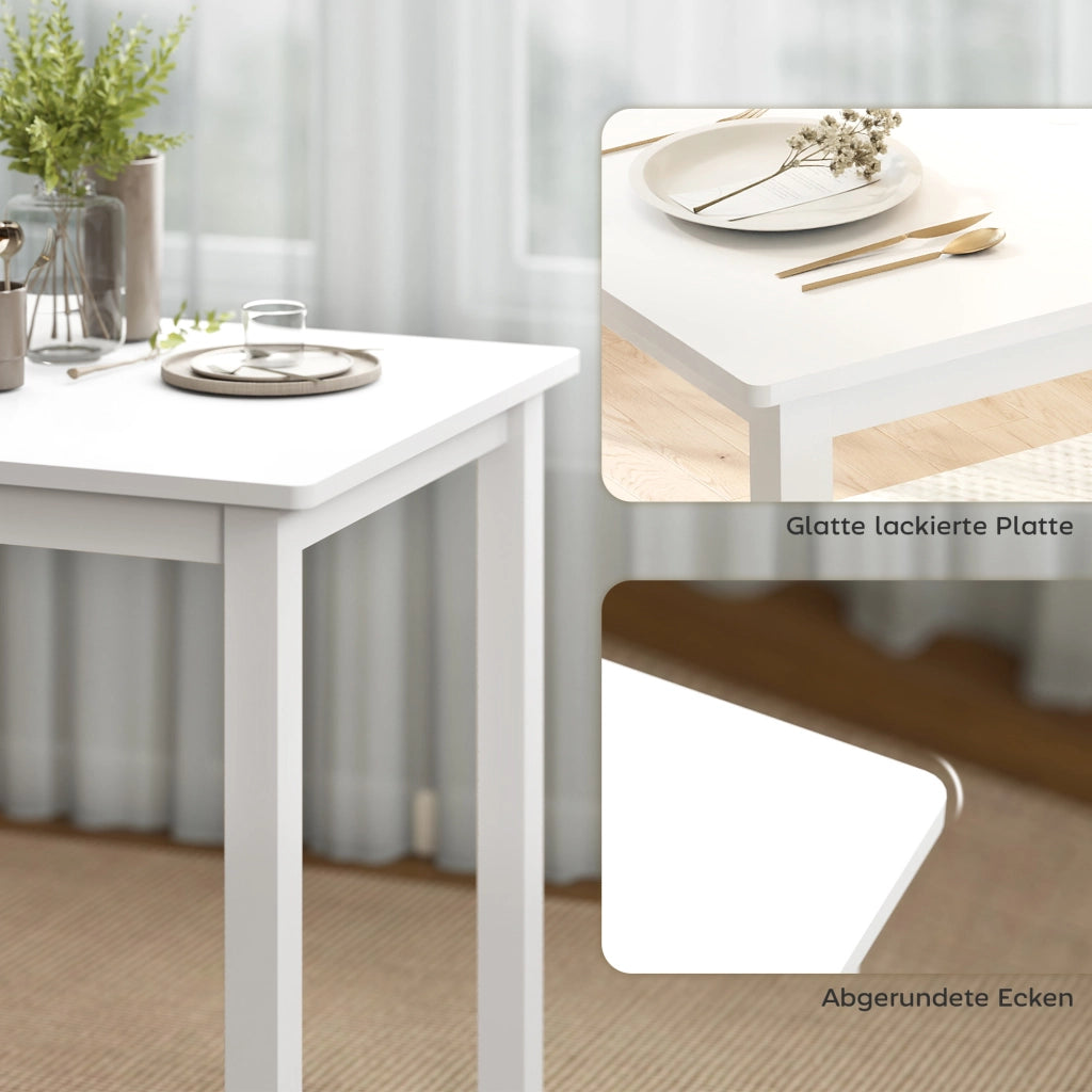 Tavolo da pranzo allungabile con set 2 sedie imbottite ¨C Minimal ¨C MDF bianco 90x90