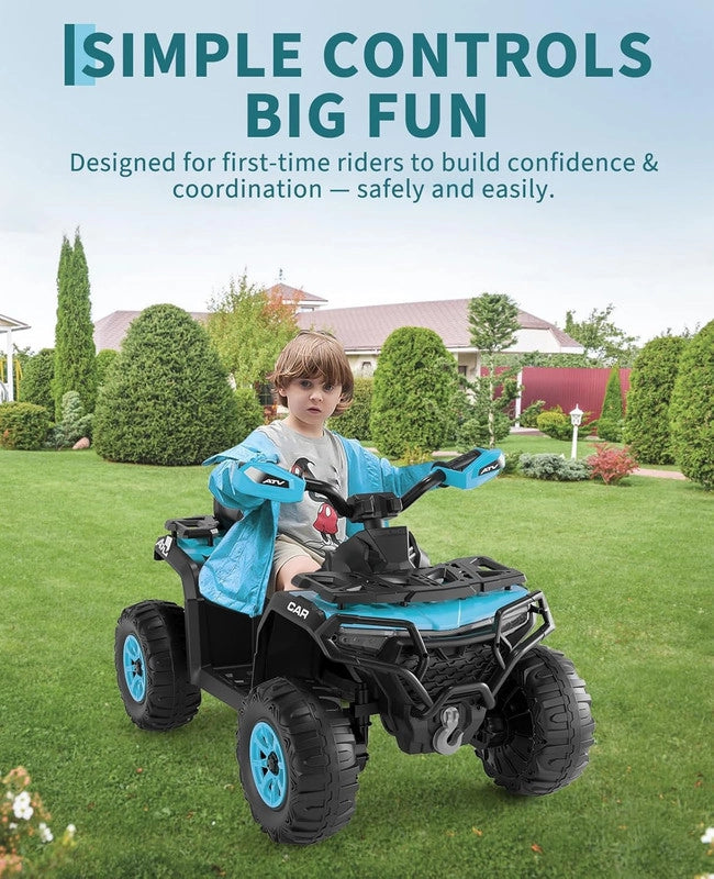 Quad Elettrico Fuoristrada 12V per Bambini con Telecomando; Sospensioni; Bluetooth e Luci LED; 3-8 Anni