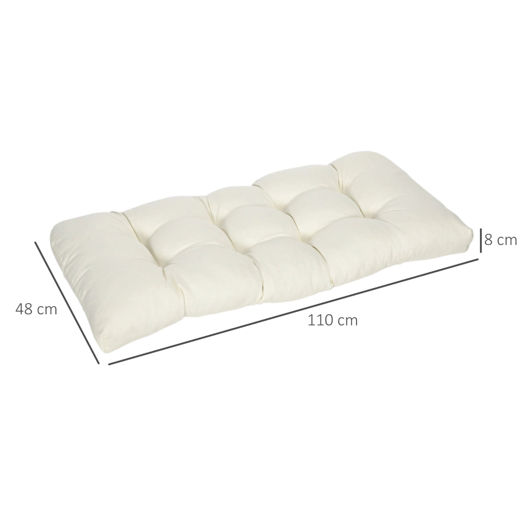 Cuscino per Divano 2 Posti Interno Esterno 110x48x8 cm Crema ¨C zephmum