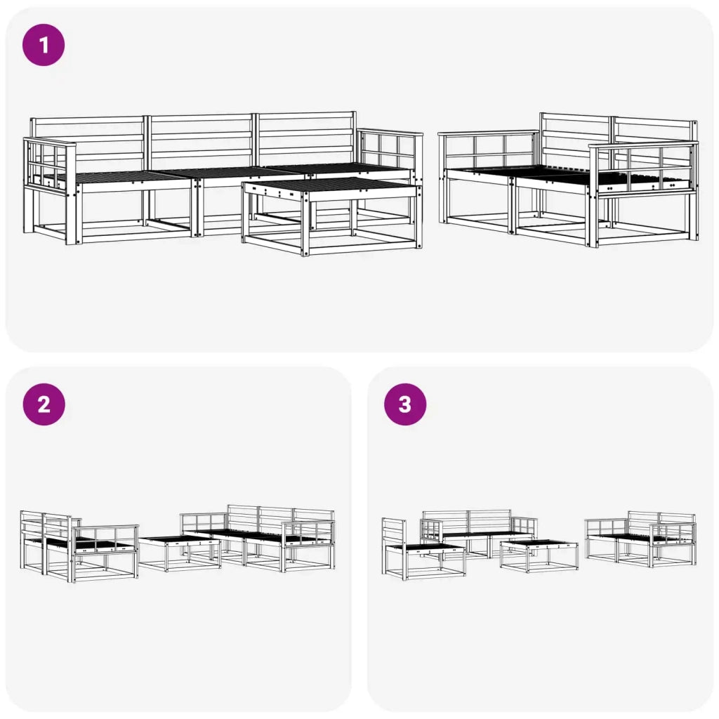 Set di divani da esterno 6 pcs Bianco 3386068