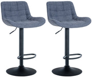 Set di 2 sgabelli da bar Tover blu,Tessuto