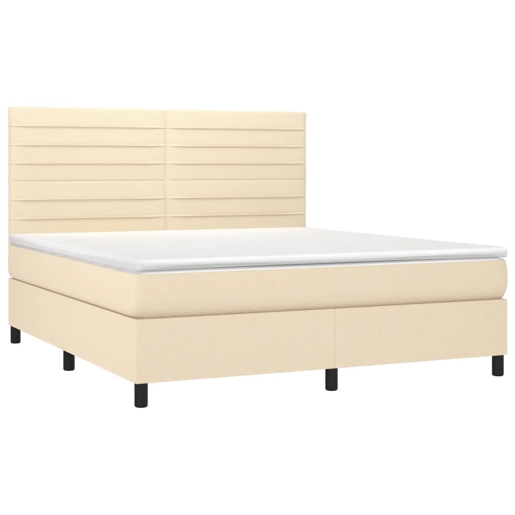 Giroletto a Molle con Materasso Crema 180x200 cm in Tessuto 3141878