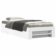 Letto singolo | Letto per adulti | Giroletto Bianco 90x200 cm in Legno Multistrato