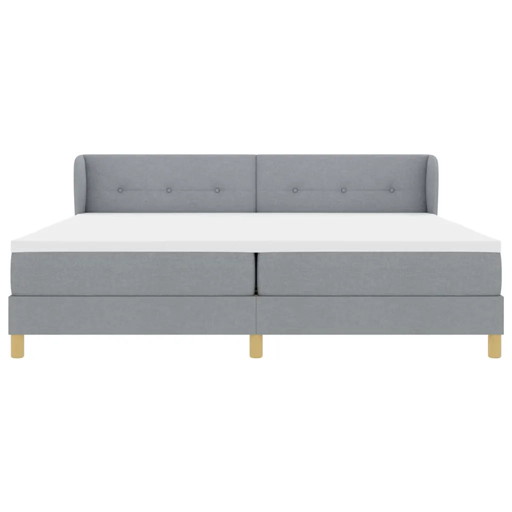 Letto a molle con materasso Grigio chiaro 200 x 200 cm Tessuto 3340234