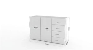 Mobile ONDA L 120 x H 81 x P 40 cm bianco lucido