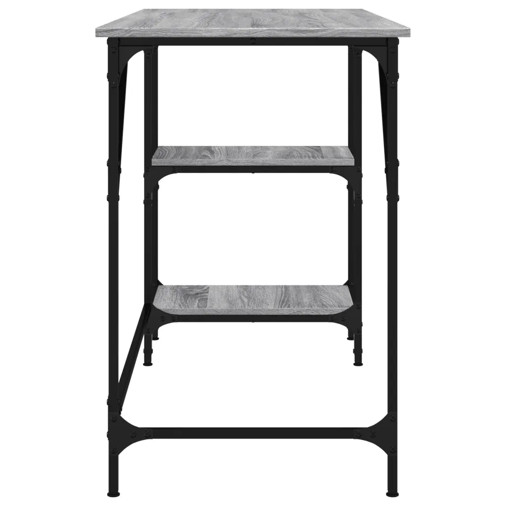 Scrivania | Tavolo da Ufficio Grigio Sonoma 120x50x75cm Metallo e Legno Multistrato