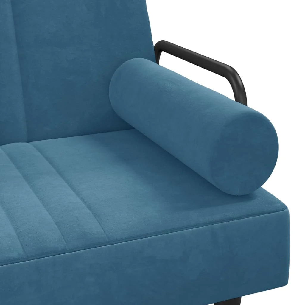 Divano letto con braccioli 205 x 89 x 70 cm velluto blu 02_0020416