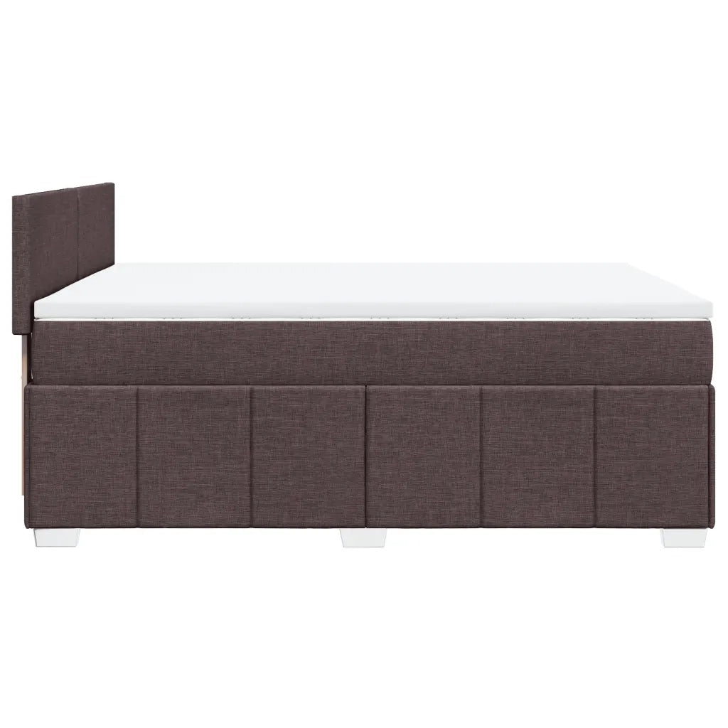 Giroletto a Molle con Materasso Marrone Scuro 140x200cm Tessuto