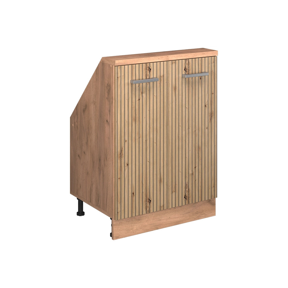 Mobile sottotetto Rion Rovere artigianale/Rovere dorato con 2 porte Vicco