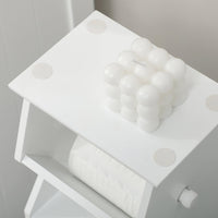 Mobiletto Bagno 19x15x56 cm con Porta Carta Igienica in MDF Bianco