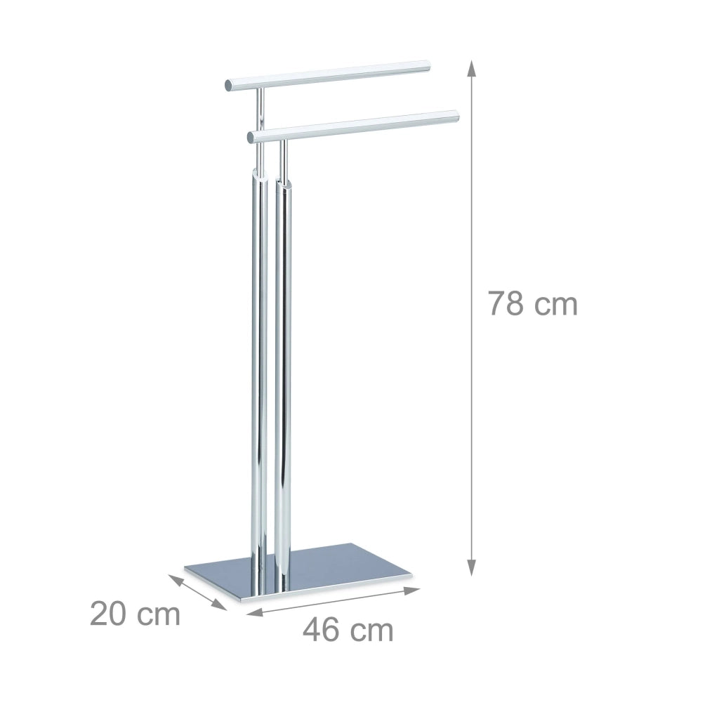 Portasciugamani da terra con 2 bracci supporto da 78 cm metallo 13_0002270