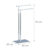 Portasciugamani da terra con 2 bracci supporto da 78 cm metallo 13_0002270