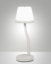 Lampada da Tavolo Ibla LED 9W 750lm 3000K, Dimmerabile al Tocco, Struttura in Metallo e Vetro Soffiato, Colore Bianco - Ibla