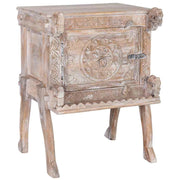 Comodino legno marrone finitura artigianale 50x47x66 cm