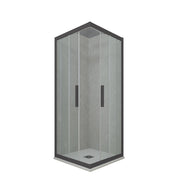 Box doccia angolare scorrevole 90x100 CM H 200 Vetro Trasparente Profilo Antracite mod. Kolors