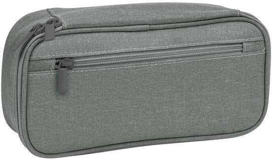 Etui con grande capacità, etui a 5 compartimenti, etui portatile, etui per penne, etui duraturo, etui per adolescenti, etui per scuola e ufficio (grigio)