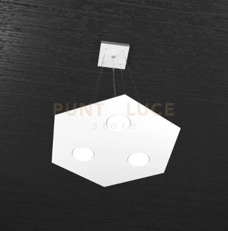 EXAGON SOSPENSIONE 3+1 LUCI BIEMISSIONE BIEMISSIONE BIANCO 1142-SP+1-BI