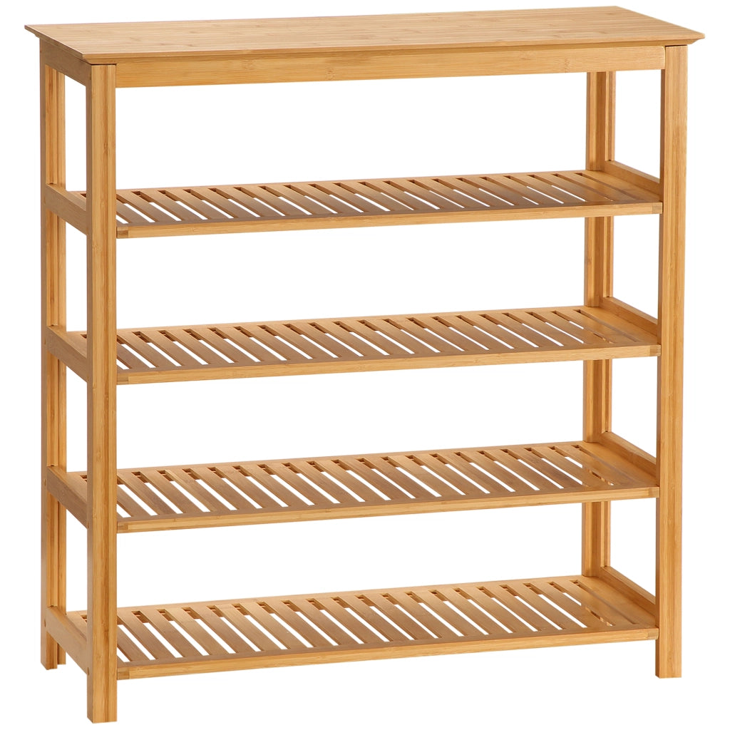 Scarpiere con scaffali in bamb¨´ ¨C zephmum ¨C 4 ante, naturale, 60x40x138 cm