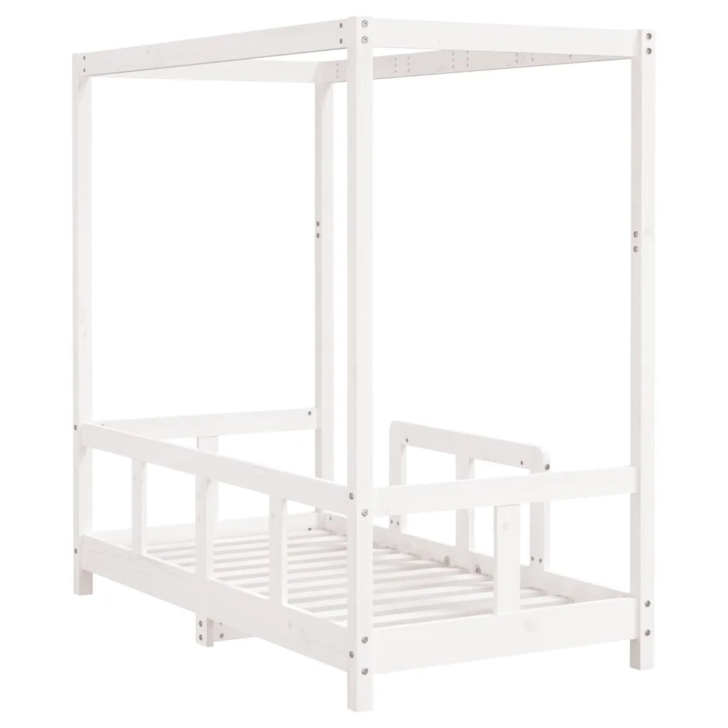 Giroletto per Bambini-Struttura Letto Bambini Bianco 70x140cm in Legno Massello di Pino 639554