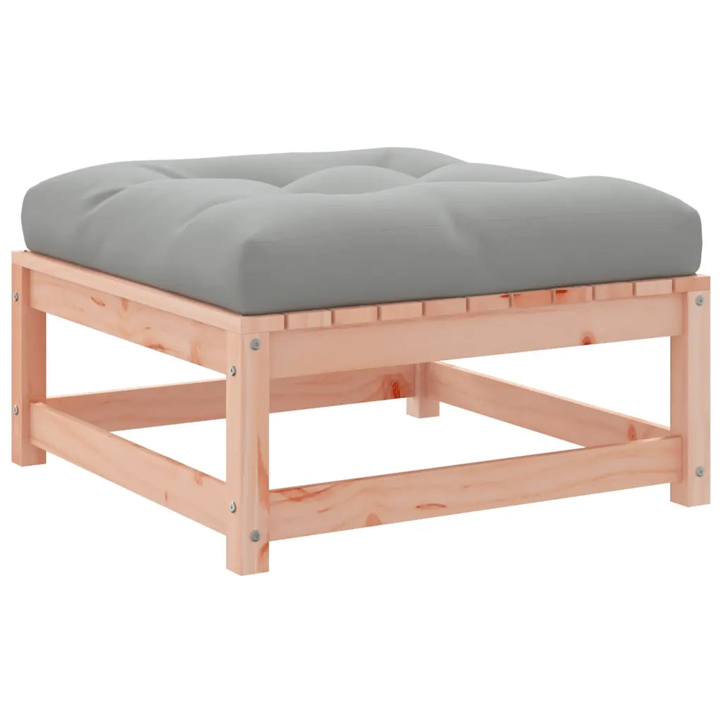 Sedia da giardino-Poggiapiedi Giardino con Cuscini 2 pz Legno Massello di Douglas