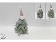 Decorazione Natalizia Albero con Viso Gnomo con Cappello 35 cm