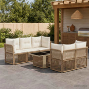 Set Divano da Giardino 6 pz Beige polyrattan 3436422