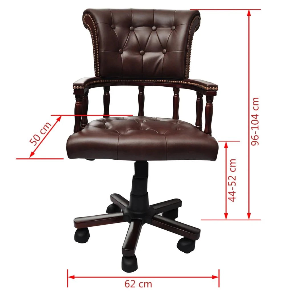 Sedia/poltrona da ufficio in pelle mista marrone 0502056