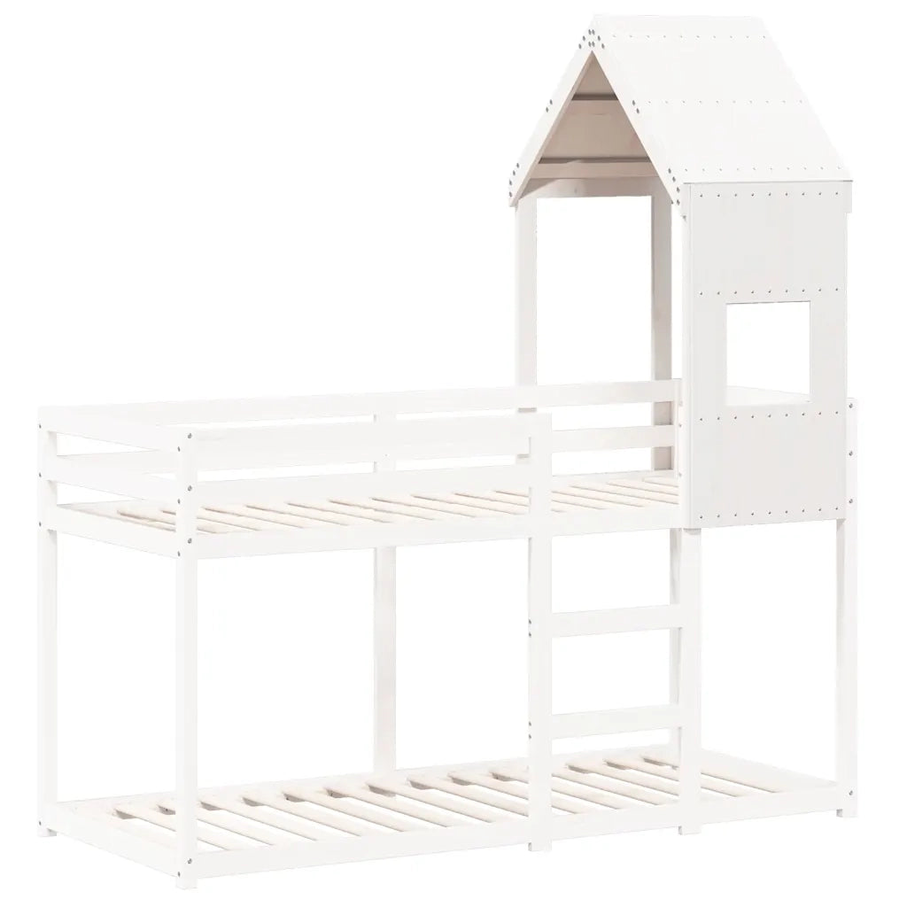 Tetto per Letto Bambini Bianco 55x99x139,5 Legno Massello Pino