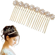 Bracciale per capelli in cristallo con strass dorato per capelli da sposa - Accessorio per la giornata del matrimonio