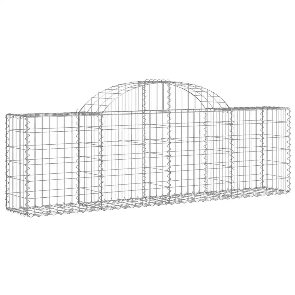 Cesti Gabbioni ad Arco 3 pz 200x30x60/80 cm Ferro Zincato