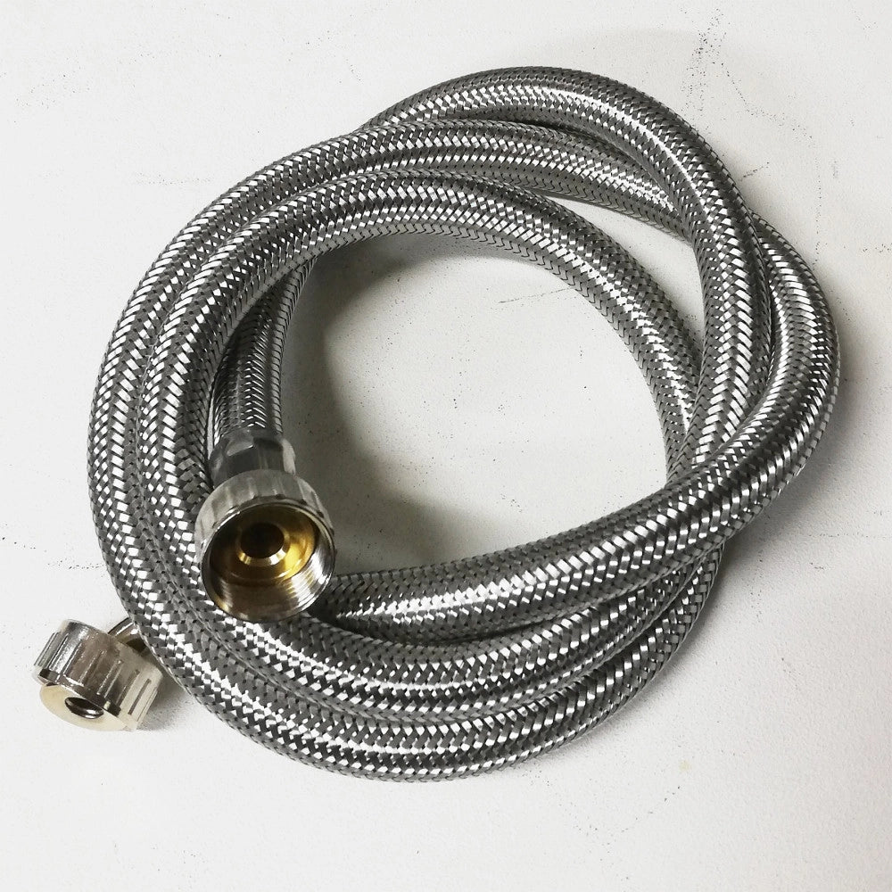 Tubo flessibile 150cm in acciaio per carico lavatrice con curvetta