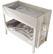 Letto a castello separabile 90x200 cm in legno e metallo; bianco; con scala reversibile