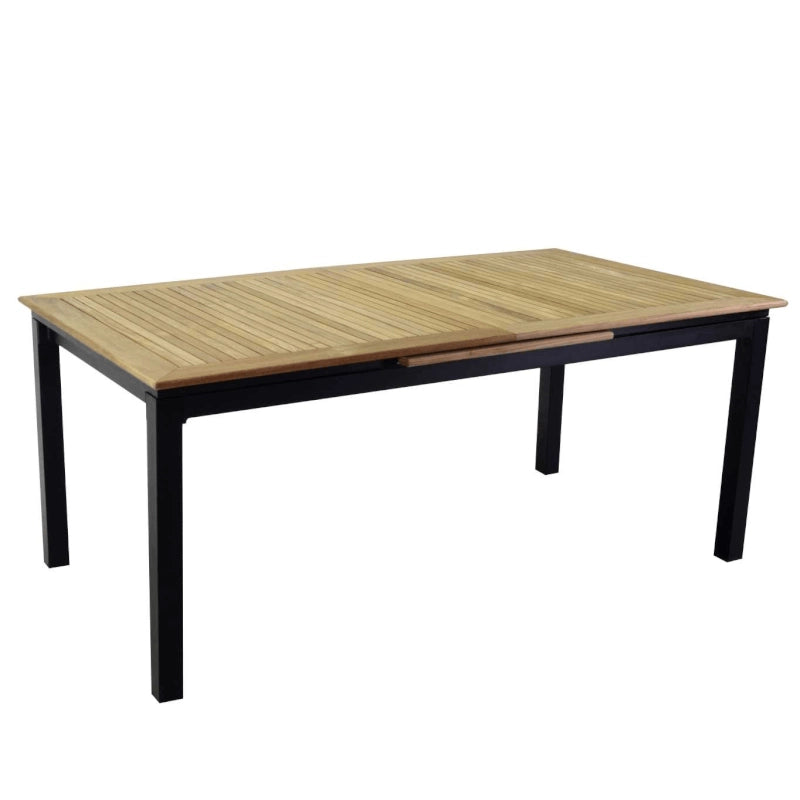 Tavolo alluminio Idaho Plus allungabileantracite piano teak cm180/240x100h76