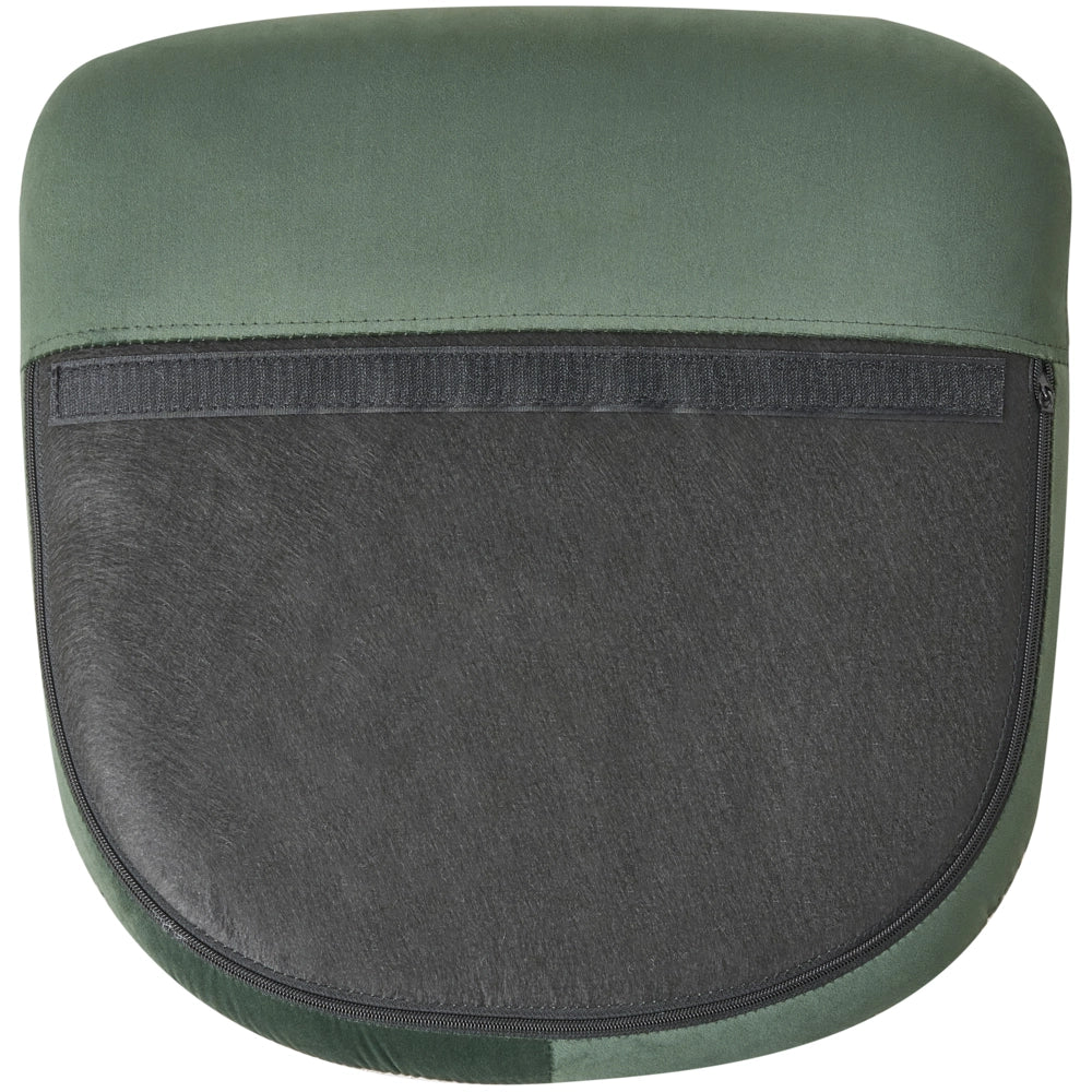 Sedia A Dondolo Velluto Verde Scuro Gambe In Metallo Pattini In Legno Moderni