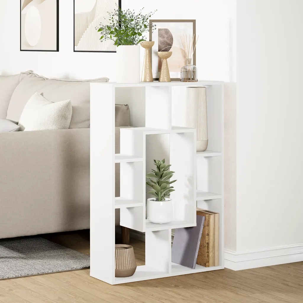 Libreria Bianca 63x20x90 cm in Legno Massello 858138