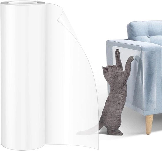 Kittyclear Krasbescherming per Gatto 5m x 30cm, Krasfolie per Gatti Autoadesivo Transparente Krasbescherming per Muro Anti-kras Krasbescherming per Gatto per Mobili Muro Porta (20x500cm)