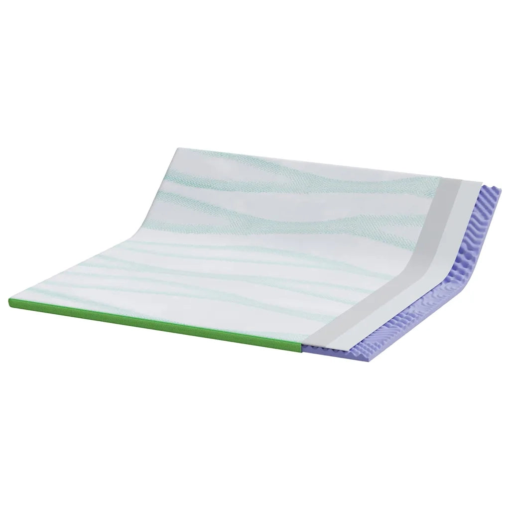 Topper per materasso Bianco e Verde 200 x 200 cm CFW5512445