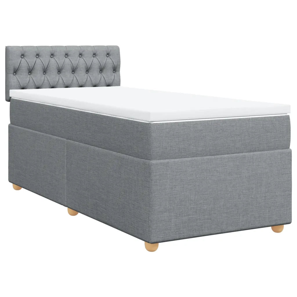 Giroletto a Molle con Materasso Grigio Chiaro100x200 cm Tessuto