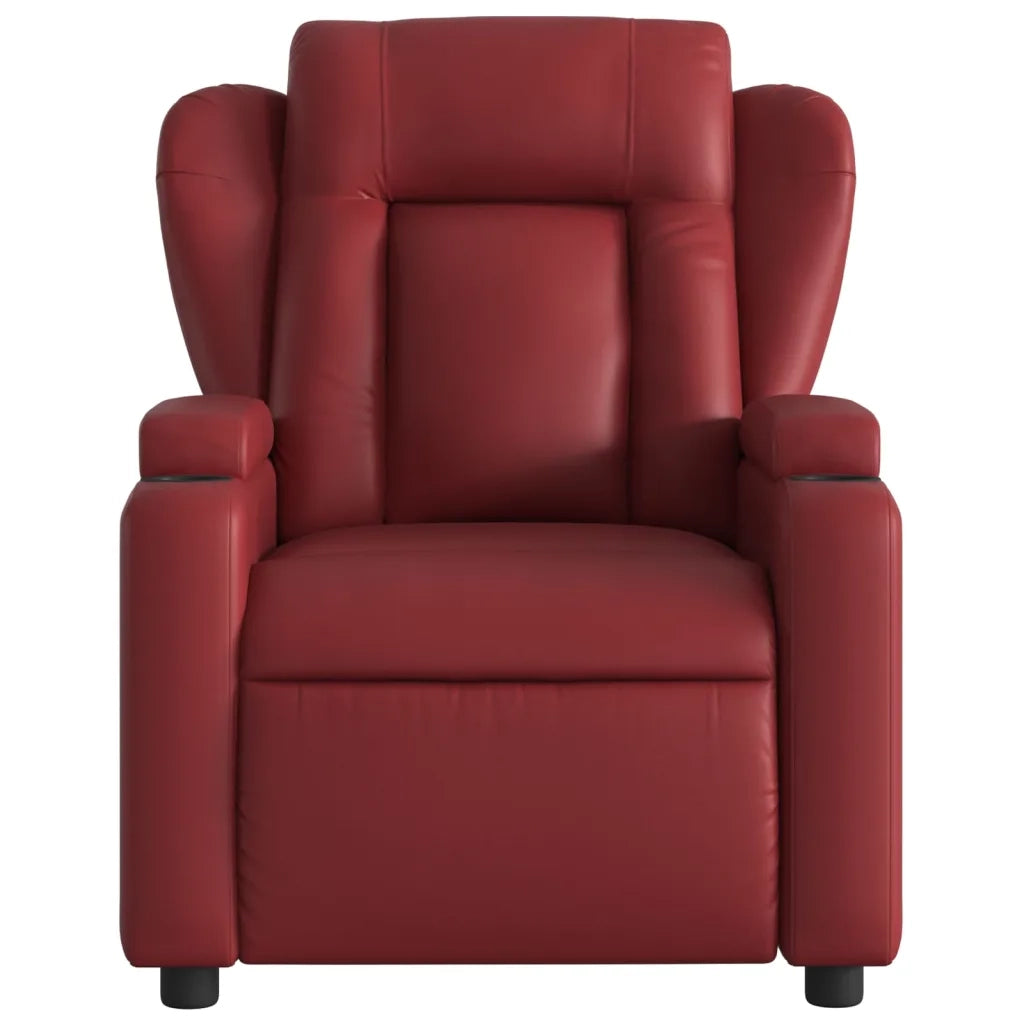 Poltrona Reclinabile Rosso Vino in Similpelle 372431
