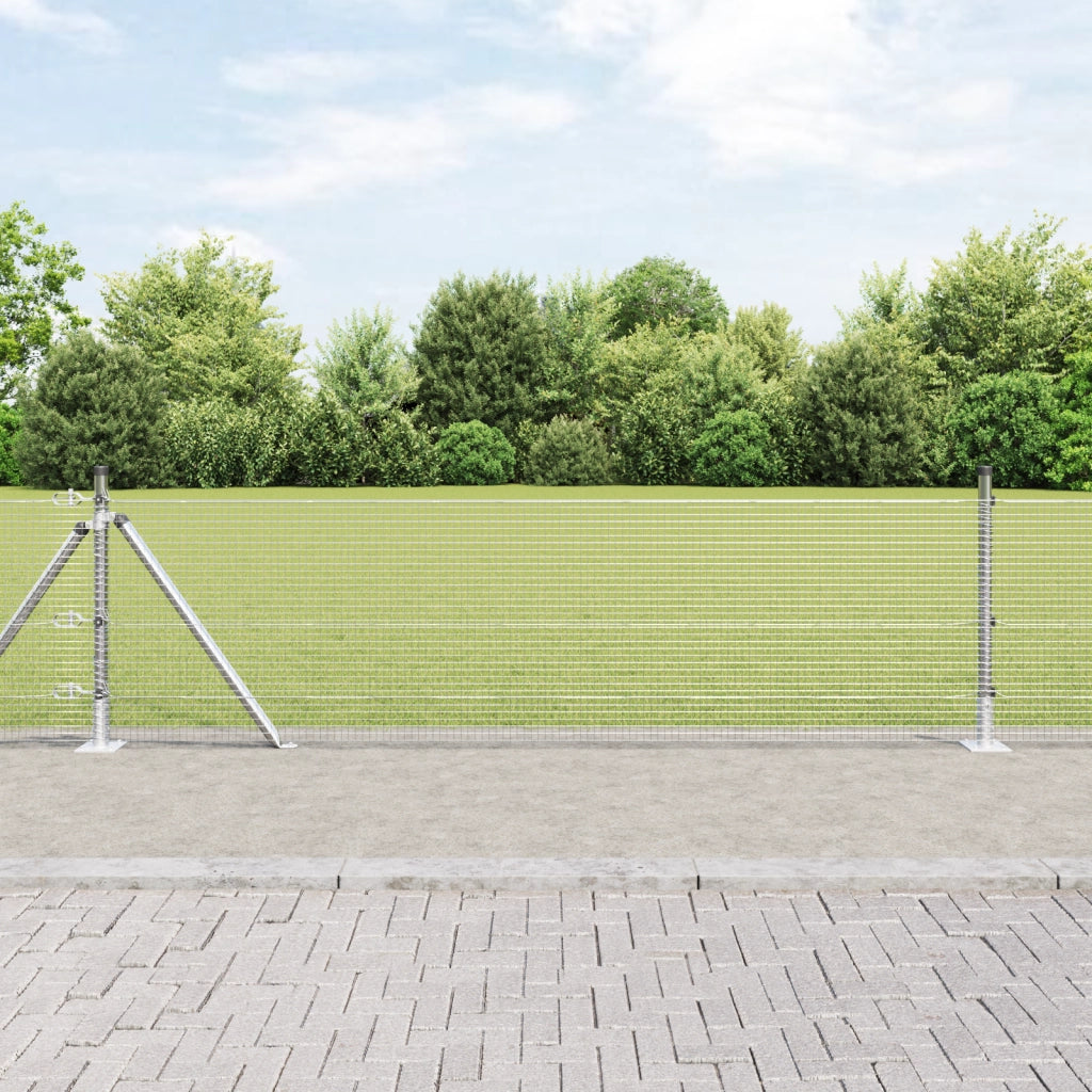 Set di Pali per Recinzione 25 x 0.5 m Set di 2 Acciaio zincato