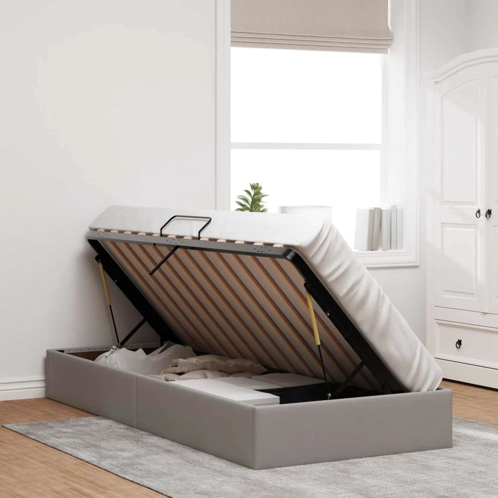 Letto ottomano con archiviazione Talpa 100 x 200 cm Tessuto 3442805