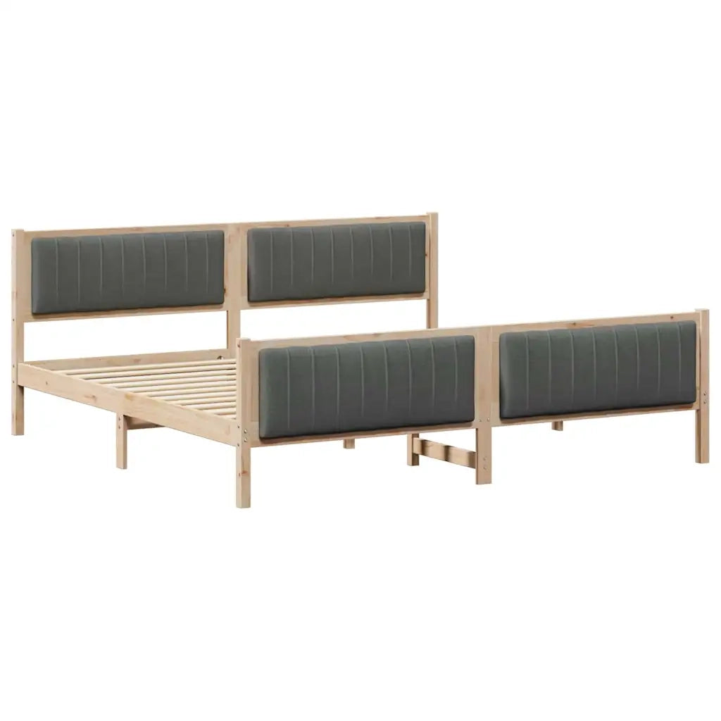 Struttura del Letto marrone e grigio scuro 200 x 200 cm 3394299