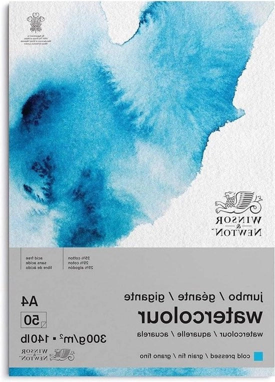 Papiro aquarello classico in blocco jumbo - 50 fogli A4 300 g/m²