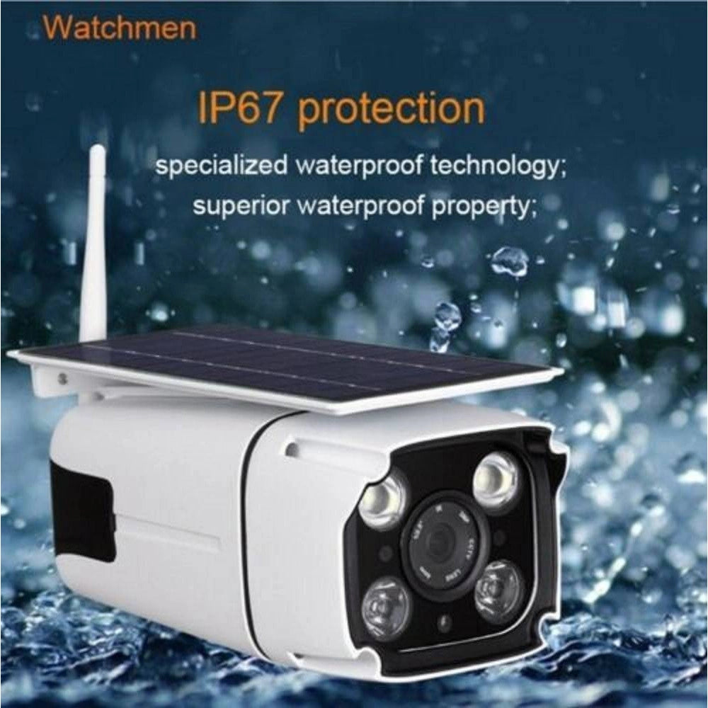 Trade Shop - Telecamera Con Pannello Solare Wifi Da Esterno Ip67 2.0mp Sensore Pir 202 Had -