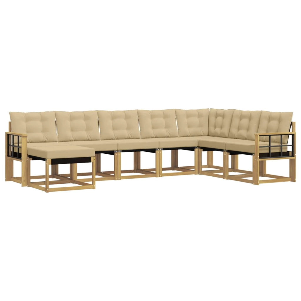 Set di divani da esterno 8 pz Bianco e Beige 3389771
