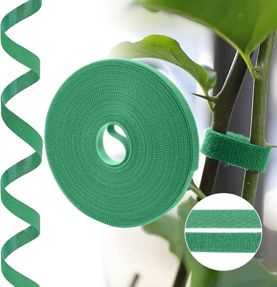 Supporti per piante 10 m Verde Flessibili - Cinture di supporto a doppia faccia 10 mm Autoadesivi - Aiuto per la crescita delle piante multifunzionale e resistente alle intemperie